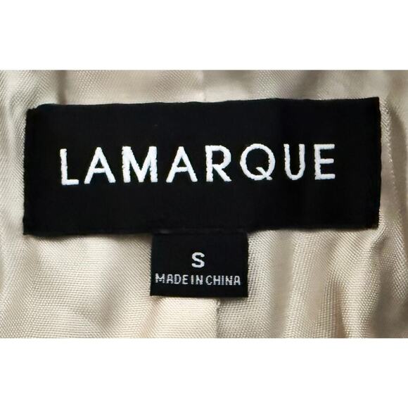 Lamarque Women's Katija Faux Leather Chic Cropped Coat Belted Waist Snap Closure - Picture 11 of 13